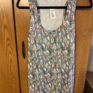 Colorful Feather Print Tank Top